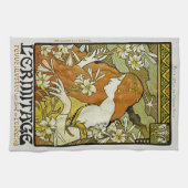 L'Ermitageアールヌーボーの花柄 キッチンタオル (横)