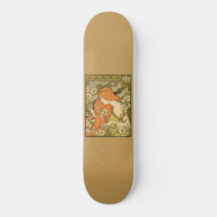 L'Ermitage French Nouveau Woman in Field of Flower スケートボード