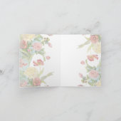 Lesのフルーアのシャクヤクのばら色のチューリップの花柄の花の結婚 サンキューカード (内部)