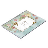 Lesのフルーアのシャクヤクのばら色のチューリップの花柄の花の結婚 ノートブック (左側)