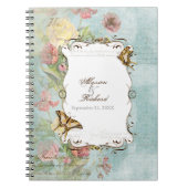 Lesのフルーアのシャクヤクのばら色のチューリップの花柄の花の結婚 ノートブック (正面)