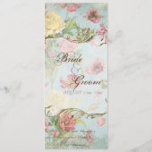 Lesのフルーアのシャクヤクのばら色のチューリップの花柄の花の結婚 メニュー (裏面)