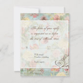 Lesのフルーアのシャクヤクのばら色のチューリップの花柄の花の結婚 出欠カード (正面)