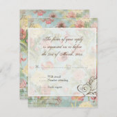 Lesのフルーアのシャクヤクのばら色のチューリップの花柄の花の結婚 出欠カード (正面/裏面)