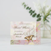 Lesのフルーアのシャクヤクのばら色のチューリップの花柄の花の結婚 招待状 (スタンド正面)