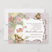 Lesのフルーアのシャクヤクのばら色のチューリップの花柄の花の結婚 招待状 (裏面)