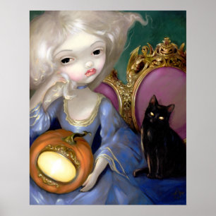 Lesの吸血鬼: Lanterne-Citrouilleの芸術のプリント猫 ポスター