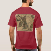 Lesの島Britanniquesの1700's地図 Tシャツ (裏面)