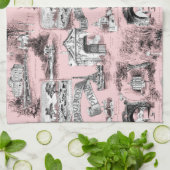 Lesはdeパリの~のドーファンのピンクを囲みます キッチンタオル (折り畳み)