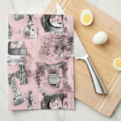 Lesはdeパリの~のドーファンのピンクを囲みます キッチンタオル (四つ折り)