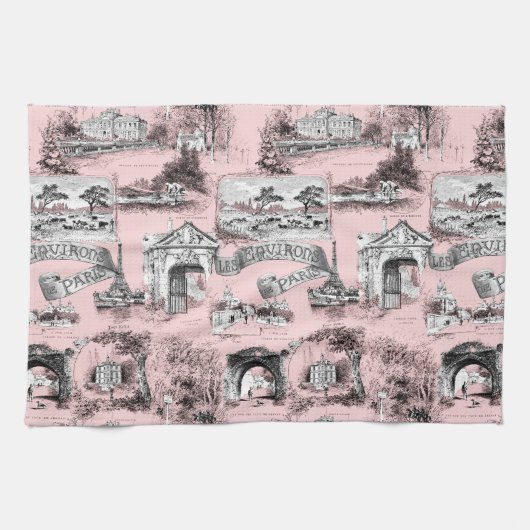 Lesはdeパリの~のドーファンのピンクを囲みます キッチンタオル (横)