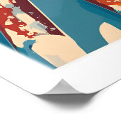 Les 2 Alpes Art Ski Print 1 ポスター (角)