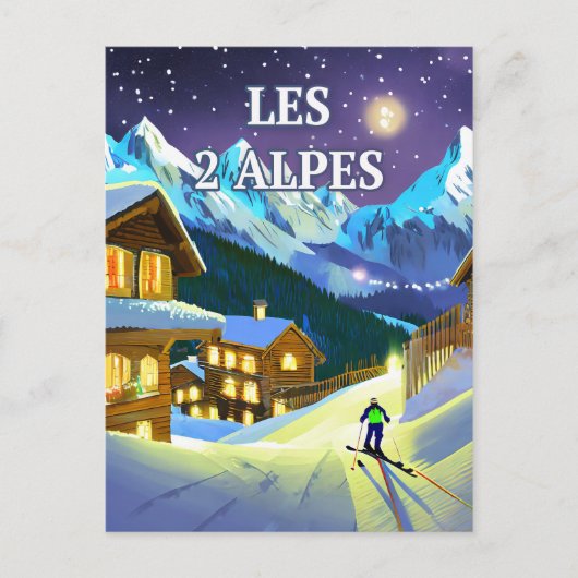 Les 2 Alpes : Éclat Montagnard, Aventure Hivernale ポストカード (正面)