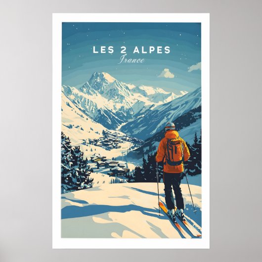 Les 2 Alpes Print France 1 ポスター (正面)