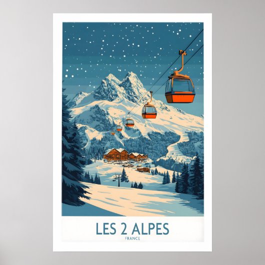 Les 2 Alpes Ski Poster 1 ポスター (正面)