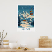 Les 2 Alpes Ski Poster 1 ポスター (キッチン)
