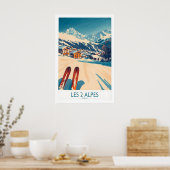 Les 2 Alpes Ski Poster Print 1 ポスター (キッチン)