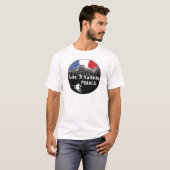 Les 3 Valléesフランスのスキーヤー Tシャツ (正面フル)