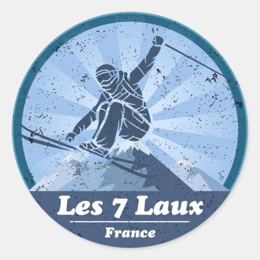 Les 7 Laux Station de ski - Skieur ラウンドシール (正面)