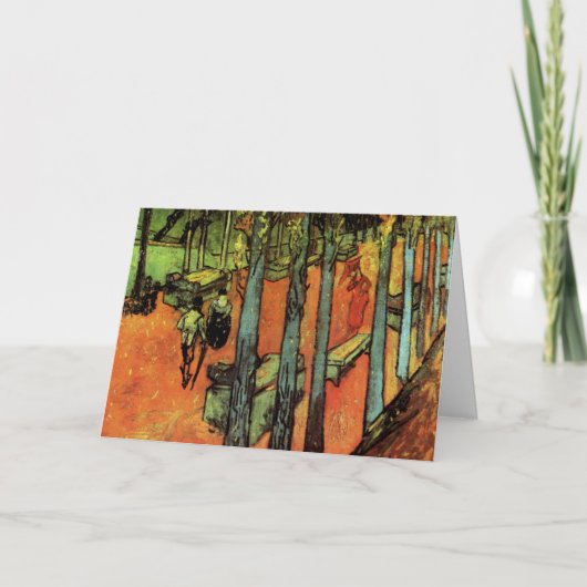 Les Alyscamps、紅葉ズバイビンセント・ヴァン・ゴッホ カード (正面)