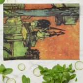 Les Alyscamps、紅葉ズバイビンセント・ヴァン・ゴッホ キッチンタオル (折り畳み)