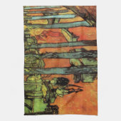 Les Alyscamps、紅葉ズバイビンセント・ヴァン・ゴッホ キッチンタオル (縦)