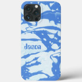 les années 70 nom personnalisé bleu rétro Case-Mate iPhoneケース (裏面)