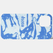 les années 70 nom personnalisé bleu rétro Case-Mate iPhoneケース (裏面 (横))