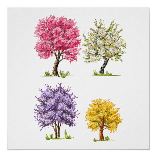Les arbres en fleurs, couleurs imaginaires. ポスター (正面)