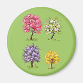 Les arbres en fleurs, couleurs imaginaires. マグネット (正面)