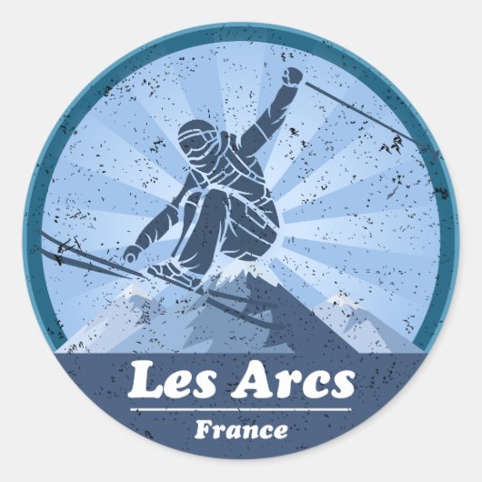 Les Arcs Station de ski - Skieur ラウンドシール (正面)