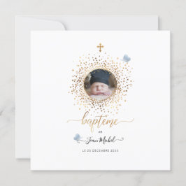 Les Confettis d'or Faire-part de Baptême 招待状