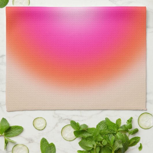 Les Couleurs 12 Orange And Pink Gradient キッチンタオル (折り畳み)