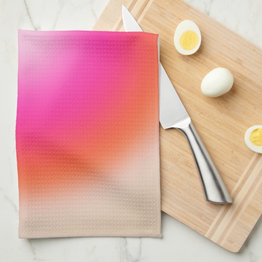 Les Couleurs 12 Orange And Pink Gradient キッチンタオル (四つ折り)