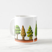 Les cyprès en dessin couleurs コーヒーマグカップ (正面左)
