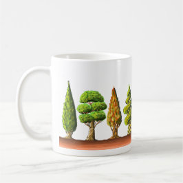 Les cyprès en dessin couleurs コーヒーマグカップ