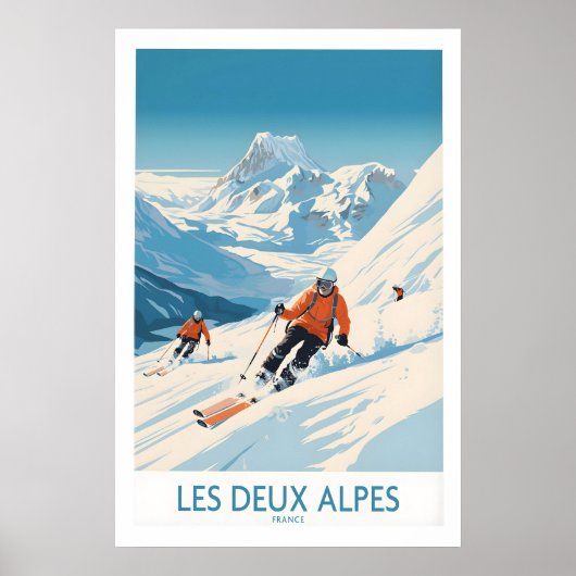 Les Deux Alpes Ski Print 1 ポスター (正面)