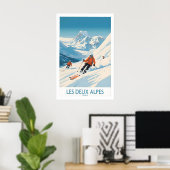 Les Deux Alpes Ski Print 1 ポスター (ホームオフィス)