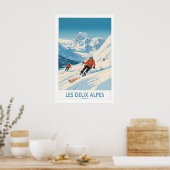 Les Deux Alpes Ski Print 1 ポスター (キッチン)