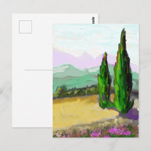 Les deux cyprés en Provence, Vaucluse. ポストカード (正面/裏面)