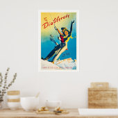 Les Diablerets Switzerland Vintage Ski Poster ポスター (キッチン)