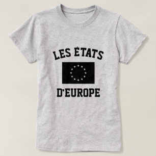 Les Etatsのd'Europeの欧州連合の旗のTシャツ Tシャツ