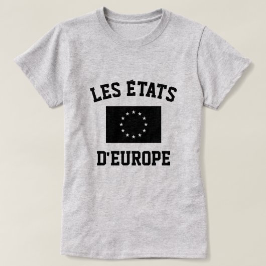 Les Etatsのd'Europeの欧州連合の旗のTシャツ Tシャツ (デザイン正面)