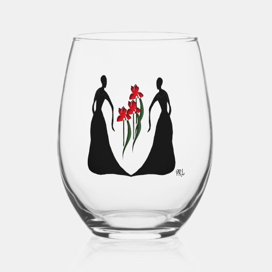 Les Femmes 16 oz. Stemless Wine Glass ステムなしワイングラス (正面)
