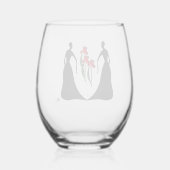 Les Femmes 16 oz. Stemless Wine Glass ステムなしワイングラス (裏面)