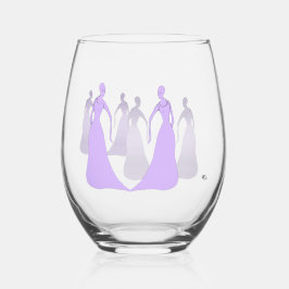 Les Femmes 16 oz. Stemless Wine Glass Lavender ステムなしワイングラス