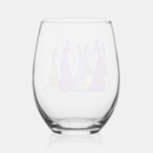 Les Femmes 16 oz. Stemless Wine Glass Lavender ステムなしワイングラス (裏面)