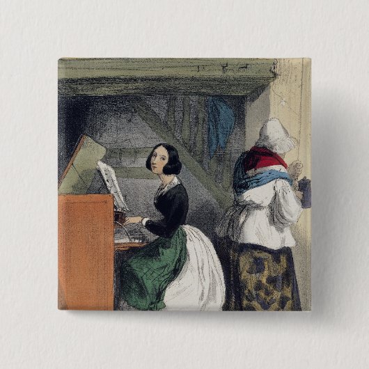「Les Femmes deからの音楽学校の生徒、 缶バッジ (正面)