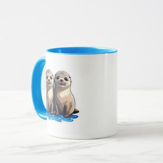 Les frères phoques sont inséparables. マグカップ (正面左)