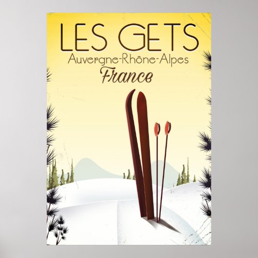 Les Gets Franceスキー旅行ポスター ポスター (正面)